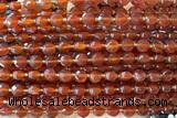 COIN179 15 inches 6mm faceted coin red agate beads