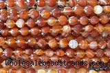 COIN180 15 inches 6mm faceted coin red agate beads