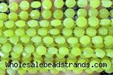 COIN183 15 inches 6mm faceted coin jade gemstone beads