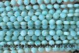 COIN186 15 inches 6mm faceted coin amazonite gemstone beads