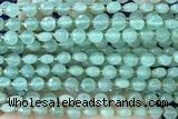 COIN187 15 inches 6mm faceted coin green aventurine jade beads
