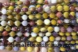 COIN192 15 inches 6mm faceted coin mookaite gemstone beads