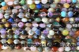 COIN193 15 inches 6mm faceted coin mix gemstone beads