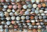 COIN199 15 inches 6mm faceted coin picture jasper gemstone beads