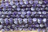 COIN201 15 inches 6mm faceted coin amethyst gemstone beads