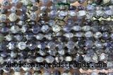 COIN205 15 inches 6mm faceted coin iolite gemstone beads