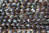 COIN206 15 inches 6mm faceted coin brecciated jasper beads