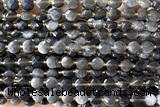 COIN207 15 inches 6mm faceted coin obsidian gemstone beads