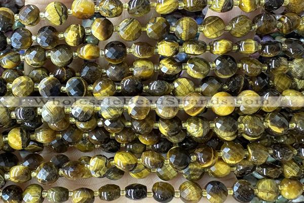 COIN210 15 inches 6mm faceted coin red garnet beads