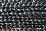 COIN211 15 inches 6mm faceted coin blue goldstone beads