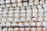 COIN221 15 inches 8mm faceted coin white jade beads beads
