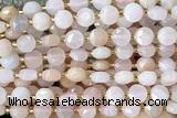 COIN223 15 inches 8mm faceted coin pink aventurine jade beads