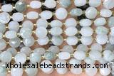 COIN226 15 inches 8mm faceted coin jade gemstone beads