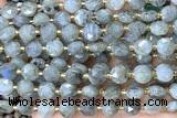 COIN232 15 inches 8mm faceted coin labradorite gemstone beads