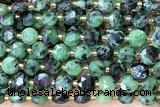 COIN234 15 inches 8mm faceted coin ruby zoisite beads