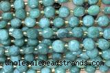 COIN235 15 inches 8mm faceted coin green aventurine jade beads