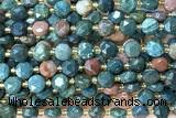 COIN236 15 inches 8mm faceted coin jasper gemstone beads