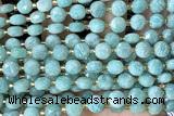 COIN237 15 inches 8mm faceted coin amazonite gemstone beads