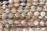 COIN238 15 inches 8mm faceted coin moonstone gemstone beads