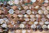 COIN239 15 inches 8mm faceted coin red quartz gemstone beads