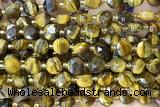 COIN251 15 inches 8mm faceted coin tiger eye gemstone beads