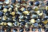 COIN254 15 inches 8mm faceted coin tiger eye gemstone beads