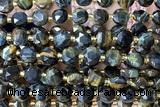 COIN256 15 inches 8mm faceted coin tiger eye gemstone beads