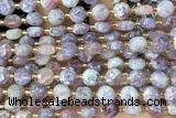 COIN258 15 inches 8mm faceted coin tourmaline gemstone beads