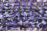 COIN259 15 inches 8mm faceted coin amethyst gemstone beads