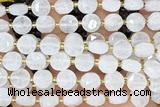 COIN270 15 inches 10mm faceted coin white jade beads