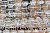 COIN271 15 inches 10mm faceted coin white crystal beads