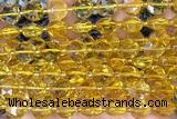 COIN296 15 inches 10mm faceted coin citrine gemstone beads