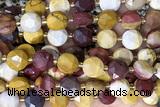 COIN298 15 inches 10mm faceted coin mookaite gemstone beads