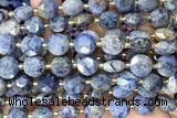 COIN312 15 inches 10mm faceted coin dumortierite gemstone beads