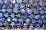 COIN313 15 inches 10mm faceted coin lapis lazuli beads