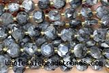 COIN315 15 inches 10mm faceted coin black labradorite beads