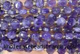 COIN317 15 inches 10mm faceted coin amethyst gemstone beads