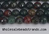 COJ310 15.5 inches 4mm faceted round Indian bloodstone beads