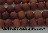 COJ471 15.5 inches 6mm round matte African blood jasper beads