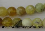 COP1204 15.5 inches 12mm round yellow opal gemstone beads
