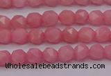COP1221 15.5 inches 6mm faceted nuggets Chinese pink opal beads