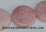 COP168 15.5 inches 30mm flat round pink opal gemstone beads