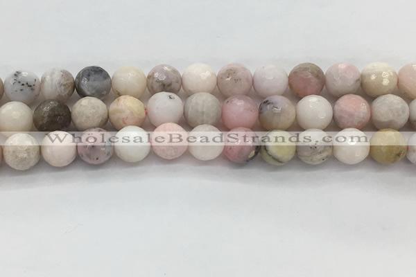 COP1713 15.5 inches 10mm faceted round natural pink opal beads
