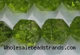 COQ121 15.5 inches 18mm faceted nuggets dyed olive quartz beads