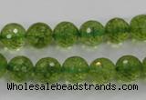 COQ16 16 inches 14mm faceted round dyed olive quartz beads wholesale