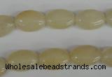 COV68 15.5 inches 10*14mm oval yellow jade beads wholesale