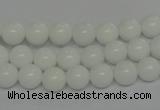 CPB03 15.5 inches 8mm round white porcelain beads wholesale