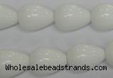CPB24 15.5 inches 13*18mm teardrop white porcelain beads wholesale