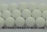 CPB412 15.5 inches 8mm round matte white porcelain beads