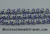 CPB525 15.5 inches 14mm round Painted porcelain beads